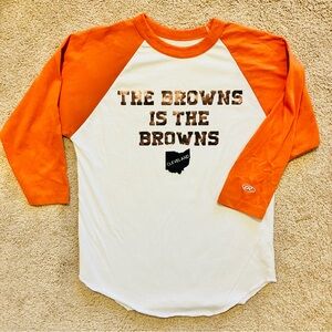 Cleveland Browns Is The Browns NFL 3/4 Sleeve Shirt Adult Unisex M Rawlings